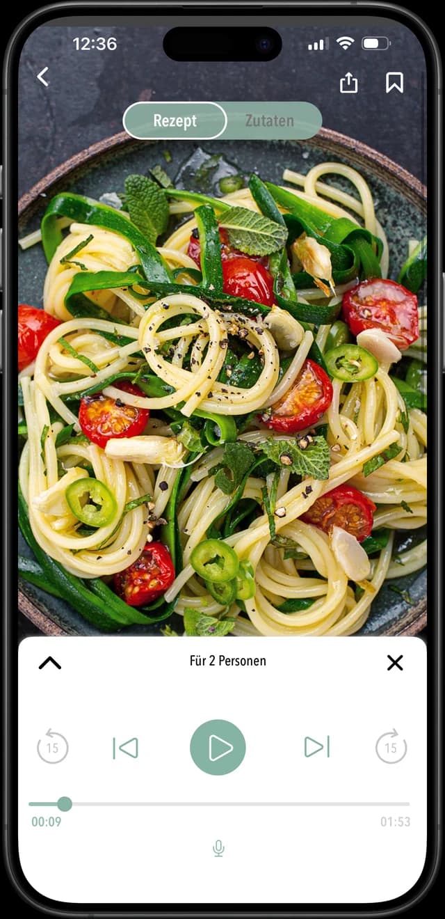 Rezepte hören und nachkochen. Mit Sprachsteuerung statt Wischen.