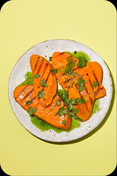 Gegrillte Süßkartoffel mit Koriander – FoodDude