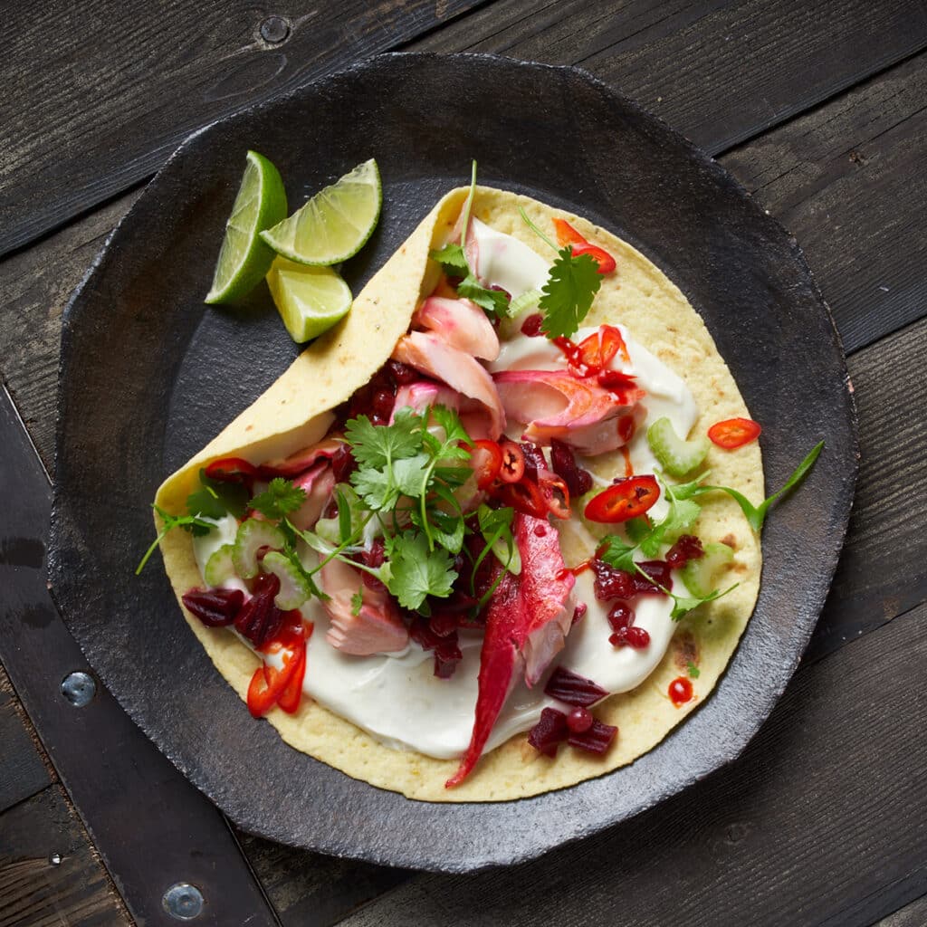 Rote Bete Lachs Tacos