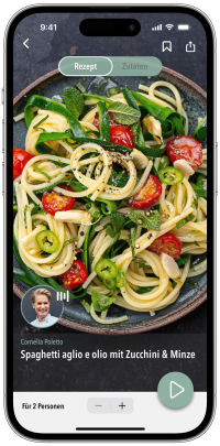 REZEPTE ZUM ANHÖREN Unsere Köche erklären Ihnen auf der Tonspur, wie Sie das Rezept zubereiten.